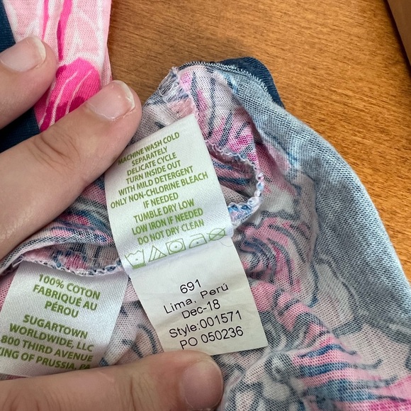 Lilly Pulitzer Girls Sorrento Dress Flounce L Large 8-10 Pink Blue Floral - Picture 7 of 8